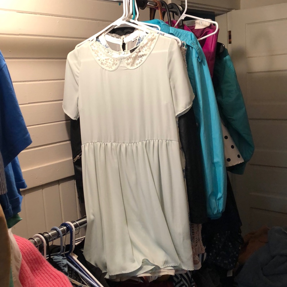 light blue dress